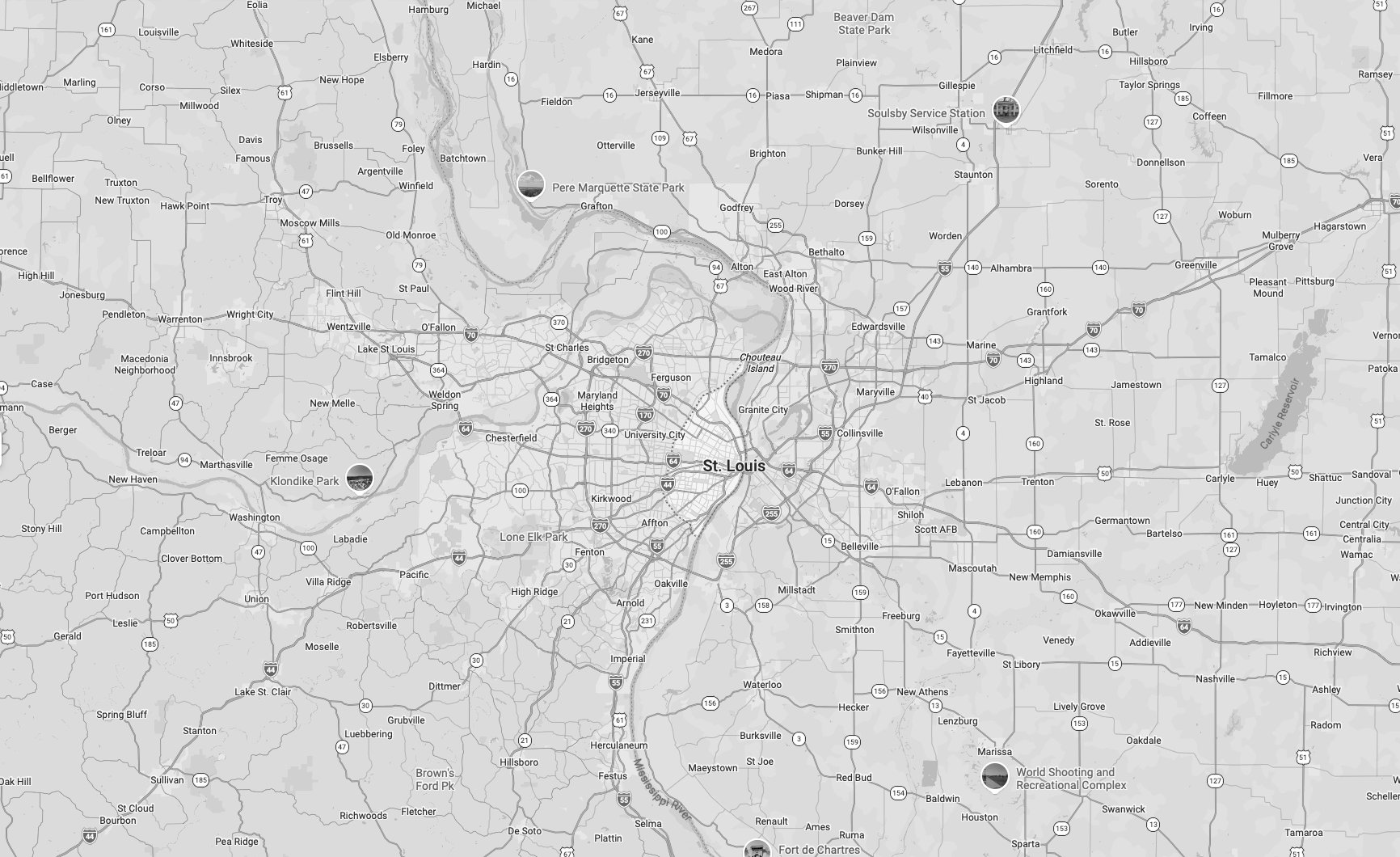 Map of the St. Louis service area